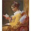 フラゴナール　「読書する娘」　おいしそうに盛り付けされた食卓の光景。人間の身体が食材