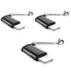 タイプCからライトニング変換コネクタ データ伝送 アルミニウム合金 USB-C →ライトニング アダプタ USB Type C 変換アダプタ キーチェーン付き 3個セット IPHONE・IPADに対応・ iphone 12 (Pro/Pro Max)も対応 (ブラック)