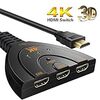 HDMI切替器,4Kx2K対応 hdmiスイッチ 1080P/3D対応 メス オス hdmi3入力1出力ハイビジョンオーディオ HDDレコーダー、AppleTV、HDTV、DVDプレーヤー、PC、PS3、Xbox、ゲーム対応[品質保証&最新版]