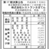 株式会社レストランさぼてん　2018年3月期（第17期）決算公告