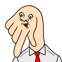 あっち向いてホイの下 のイラスト