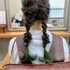 ミントグリーンのデザインカラー【三つ編みヘアアレンジ】