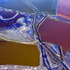 「中国の死海」運城塩湖、水面の色が赤と緑に二分割&#8212;山西省