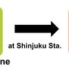 <Movie Guide>Shinjuku Sta. Transfer: Yamanote Line to Chuo Line.