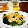 ♪えびとブロッコリーのしょうが風味炒め＆じゃがいものきんぴら♪