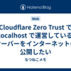 Cloudflare Zero Trust で localhost で運営しているサーバーをインターネットに公開したい