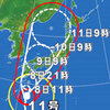 台風11号 辺野古には再び海自艦