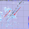  奇妙な雨雲の流れ