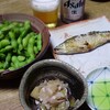 鮎の塩焼き＆ビール