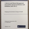 大気と廃棄物管理 国際会議録新刊案内: 110th Air and Waste Management Association Annual Conference and Exhibition (ACE 2017): Bridging Environment, Energy & Health (Proceedings) ご注文受付