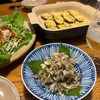 【おうち居酒屋　鯵のなめろう＆５種の野菜のやみつきだれと簡単なすのチーズ焼き】