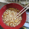 水ラーメン！！カップ麺を水で１５分～２０分ほどで食べられました。