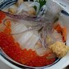 北海道　函館市　一花亭たびじ　/　活いか踊り丼は怖すぎる