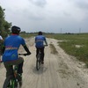 MTBで砂利道