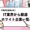 【IT業界のホワイト企業ランキング】30社の優良IT企業を厳選！