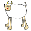 もこもこのかわいい羊 のイラスト