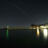 御宿漁港沖を昇る国際宇宙ステーション　　2025/01/11