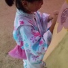 ８歳児ゆうゆうの浴衣で、盆踊りに行きました