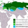 ロシア語が広めている地域