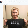 【ヒラリーニュース】あの『Nasty Woman』Tシャツを手に購買を薦めるヒラリーの写真がアップされる。