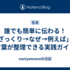 誰でも簡単に伝わる！「ざっくり→なぜ→例えば」で言葉が整理できる実践ガイド