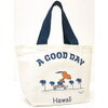 Moni Honolulu モニホノルル 【ハワイ限定・Hawaii直輸入】【送料無料】 日焼けスヌーピー ミニトートバック A GOOD DAY×ナチュラル×ネイビー 