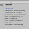 スクリプトの変更がUnityに自動で反映されない＞AutoRefreshにチェック！