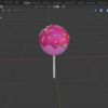 【Blender2.94.4】とろっとしたキャンディの上にカラフルなチョコをトッピングしてみたよぉ