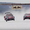 WRCの伝説 セバスチャンローブ がラリークロスマシンで雪上ツインドリフト!