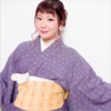 鮮やかな紫色のお着物を着てみましたよ♡