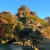 夕日に染まる苗木城跡が美しかった