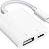 iPhone Lightning USB3.0 カメラ リーダー usbカメラアダプタ USBメモリ リーダー カメラ変換アダプター ライトニング アダプター Lightning USB 3カメラ アダプタ USB3.0 耐久性 操作簡単 設定不要 2in1転送&充電同時対応可能