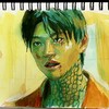 韓国映画ワンシーン『オオカミ狩り』不透明水彩 ガッシュ画