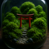  ⸻  ⛩️苔テラリウムと鳥居 ― 小さな森に宿る、祈りのかたち―