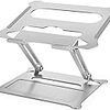 ノートパソコンスタンド ノートPCスタンド タブレットスタンド 折り畳み式 スタンド 滑り止め スタンド 放熱効果抜群 安定性抜群 角度調整可能 人間工学設計 高品質アルミ合金製 収納便利 (シルバー)