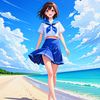 学校帰りの海・Remake