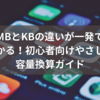 MBとKBの違いが一発でわかる！初心者向けやさしい容量換算ガイド