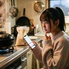 スマホとお鍋炊きご飯のコラボ。