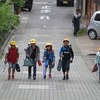 登校の風景：「かぎやあいさつ運動」