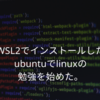 WSL2でインストールしたubuntuでLinuxの勉強を始めた。