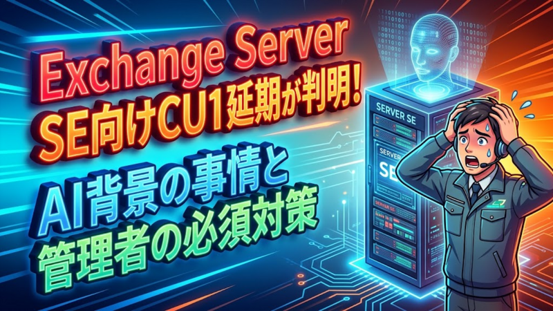 Exchange Server SE向けCU1延期が判明！AI背景の事情と管理者の必須対策
