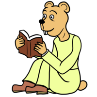 読書をするクマ のイラスト