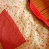 tetote:一番のお得意さまからのオーダー品。ファスナー付き赤くまバッグ仕上がり。