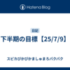 下半期の目標【25/7/9】