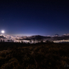 【天体撮影記 第72夜】 山梨県 甘利山 甲府盆地の夜景と富士山と沈みゆく天の川