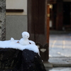 看板雪だるま