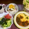 昼ご飯「チーズオムレツのワイン煮込みがけ」「低糖質ケーキアレンジ」