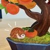 まんまる柿とまんまる猫さんのカード。