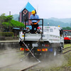 火山灰そうじの軌陸車?? - 南阿蘇鉄道