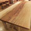 ２６９、【お知らせ】新作一枚板テーブルオイル仕上げ出来ました。オイルメンテナンス注意点とは？お天気と時間が仕上がりの違いに影響する。一枚板と木の家具の専門店エムズファニチャーです。